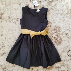 Crewcuts Black Dress with Gold Bow